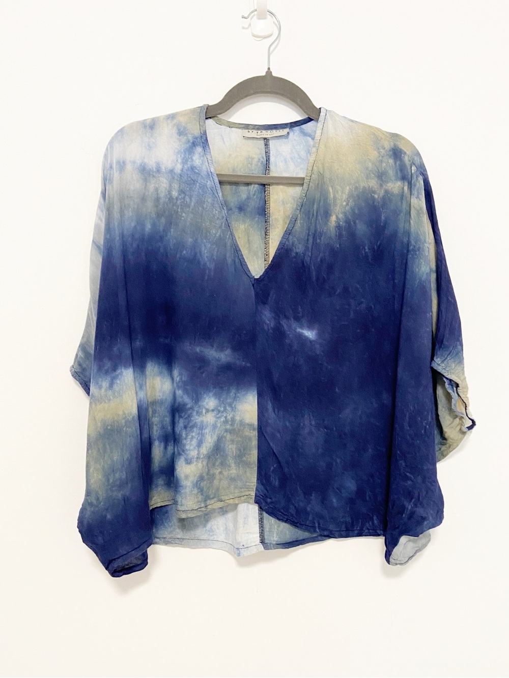 Bryn Walker Boxy Tie Dye Dolman Top Blue Size S